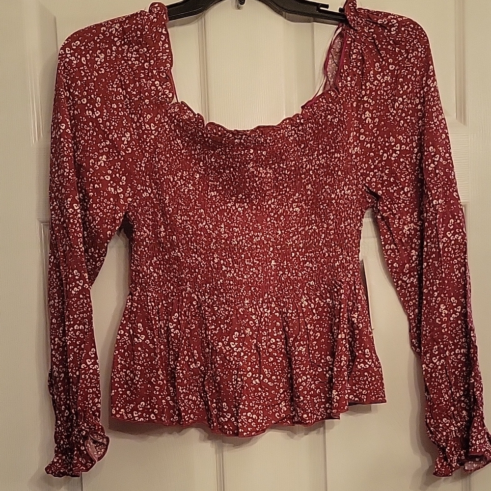 Red Floral Blouse